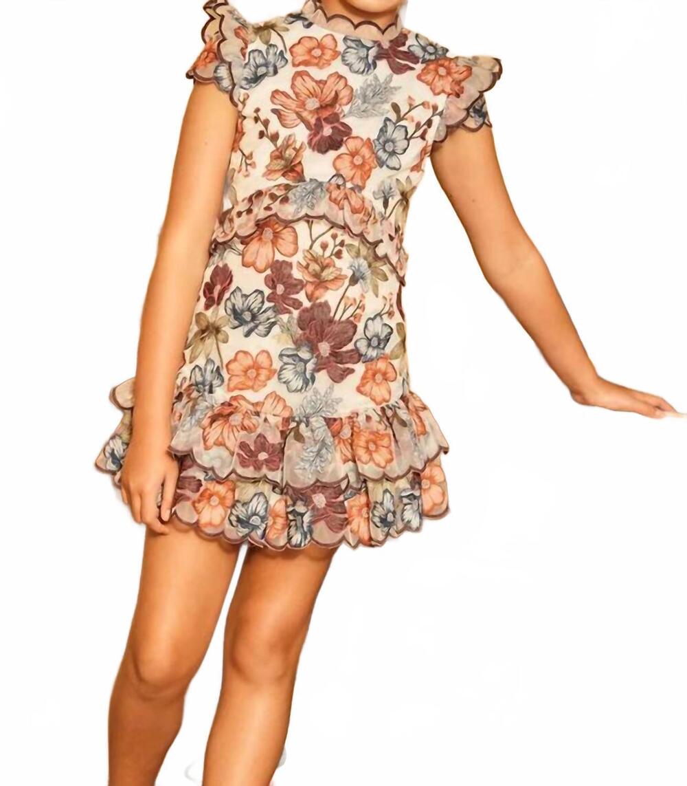 NEW MARLO girls elana embroidered mini dress in floral
